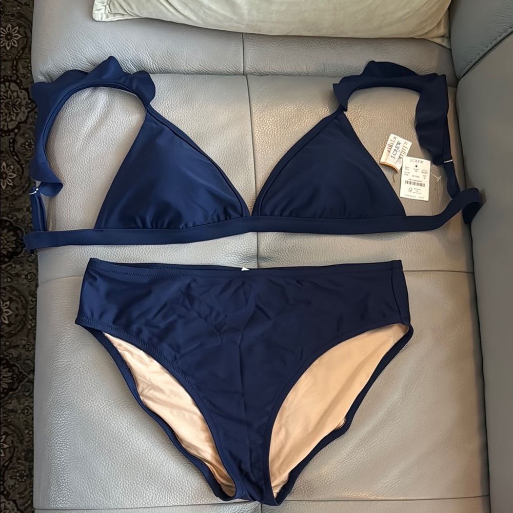 J. Crew Blue Triangle Bikini Set